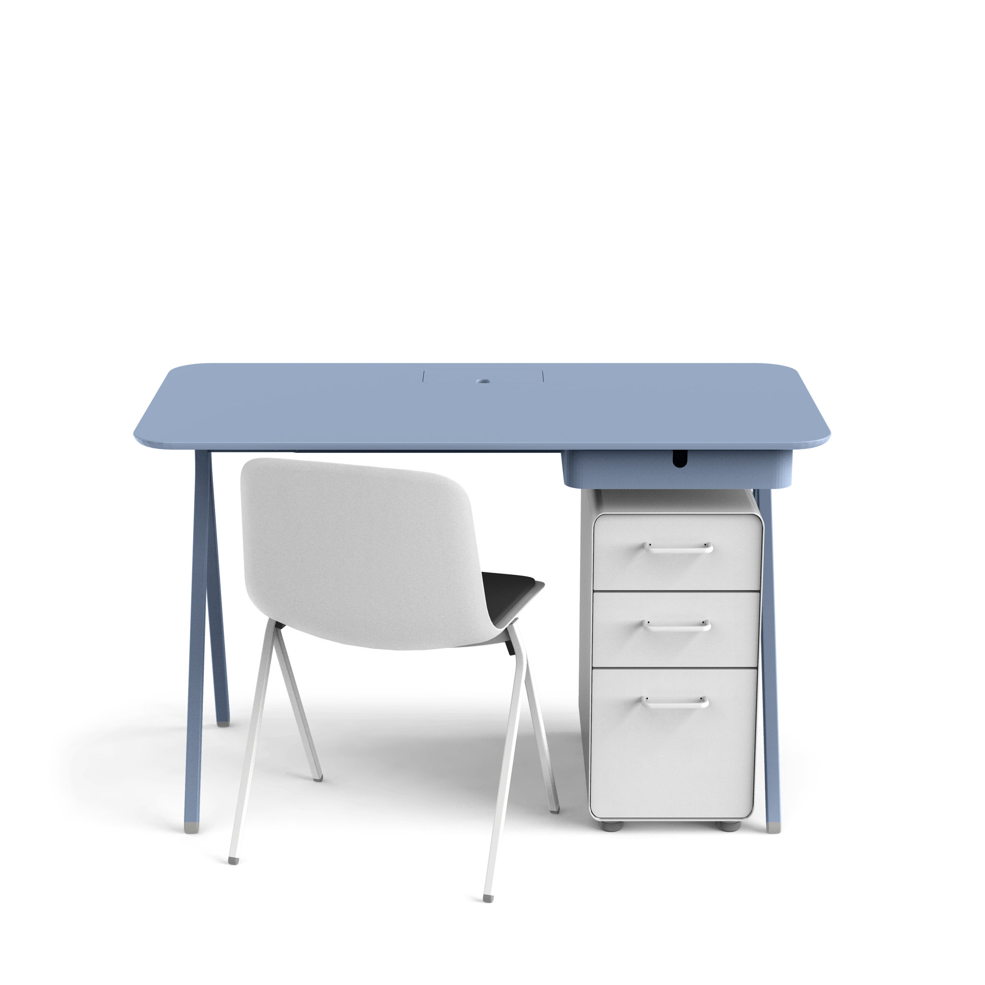 Key Writing Desk, White, 29" H x 48" W x 24" D