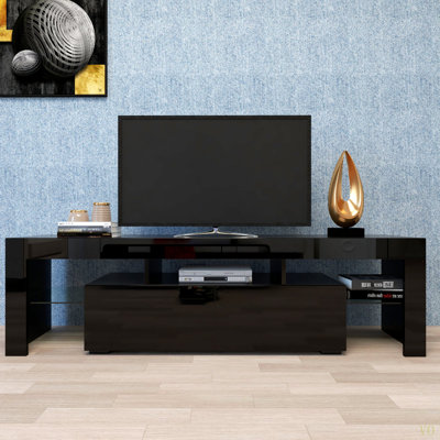 Meuble télé moderne, 20 lumières DEL avec télécommande