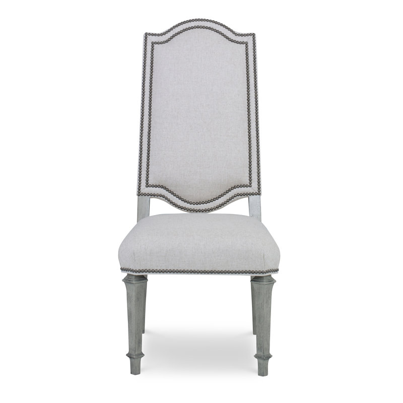 Brittany Dining Chair, American Walnut, Antique Brass Small, Filigree Ivory