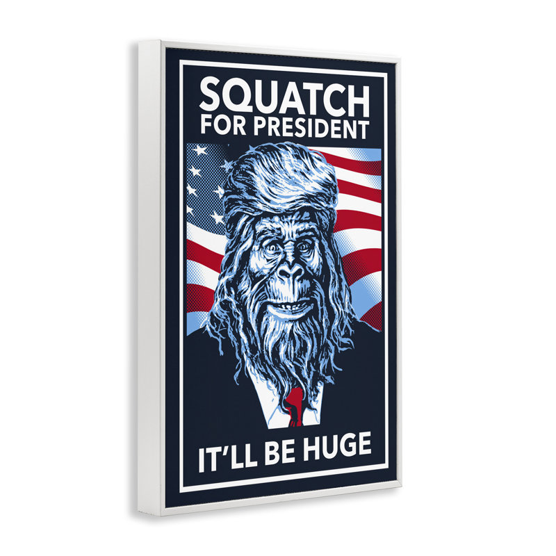 «Funny Mythical President», art de la giclée encadrée par Jedco Brands, Inc., Estampe numérique encadrée blanc bord de mer