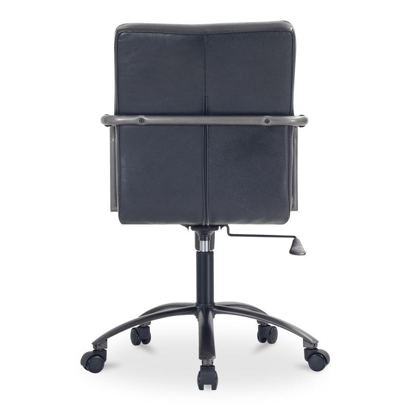 Roy Leather Swivel Office Chair, Dark Blue