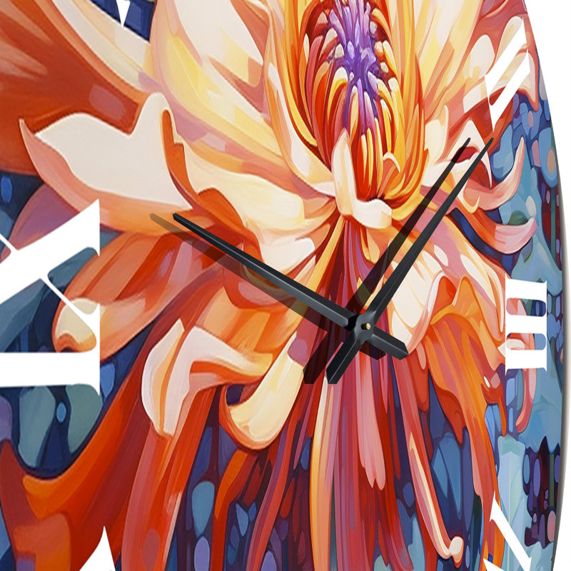 Horloge murale florissante rose, Grand