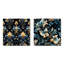 Hubert - Ensemble de 2 reproductions carrées de motifs abstraits botaniques-102677604