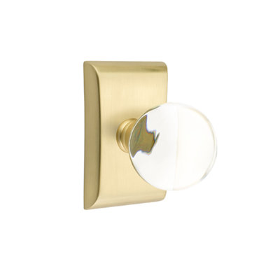 Ensemble de boutons de confidentialité Emtek avec rosette Neos et bouton en verre Bristol