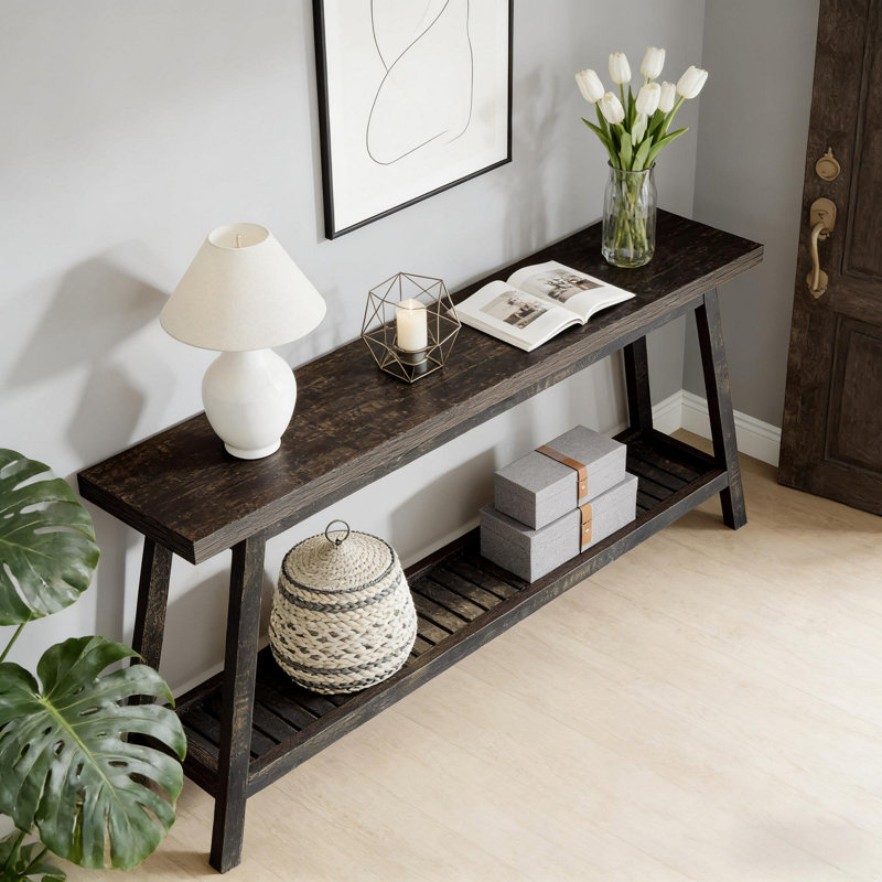Canapé à 2 niveaux, console, table d'appoint