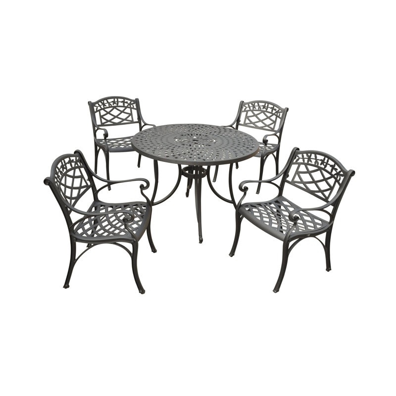 Algrid 4 - Person Patio Dining Set with Round Table, 30'' H x 42'' W x 42'' L