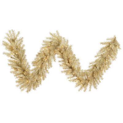 Artificial White/Gold Tinsel Garland