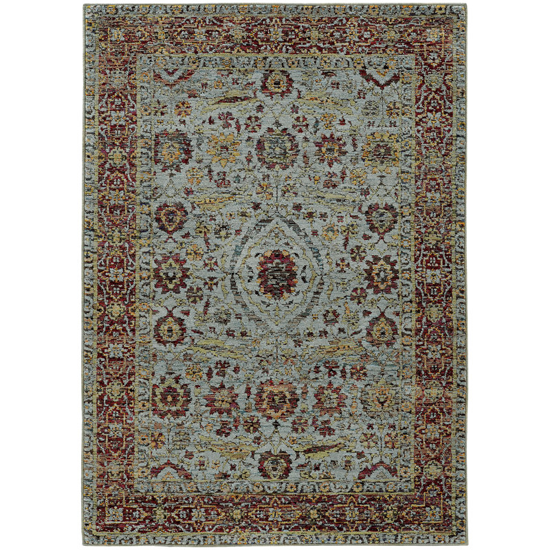 Tapis oriental bleu Tuma, Rectangle 10 pi x 13 pi 2 po