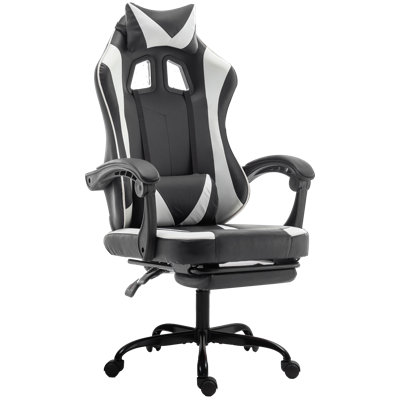 Fauteuil inclinable et ergonomique inclinable en similicuir et jeu de course avec repose-pieds