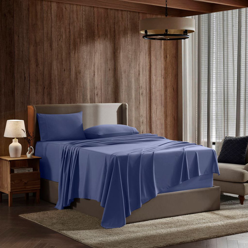 Ensemble de draps ultra doux et respirant Hotel Collection, Très grand californien, Bleu acier