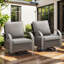 Chaises berçantes d'extérieur pivotantes en rotin avec coussins Bobra (ensemble de 2)-209784129