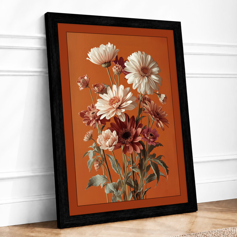 Daisy Study Botanical - Framed Print, A3 - 42.0 x 29.7 cm, Black