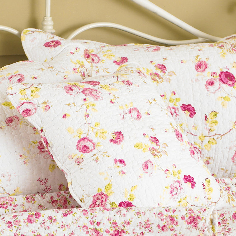 Honeypotlane Floral Square Cushion Cover, White