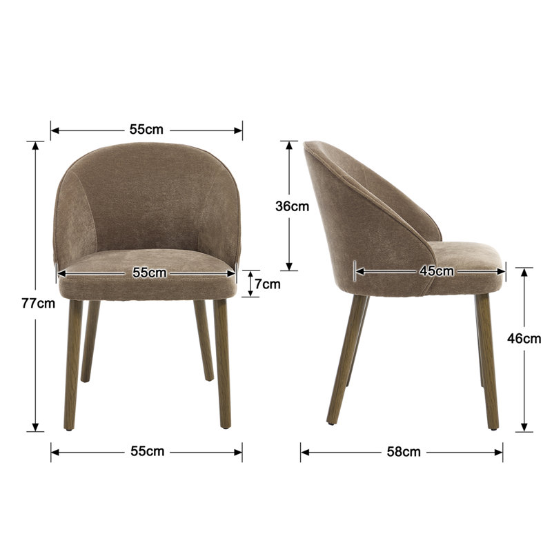 Upholstered Dining Chair, Brown, Brown