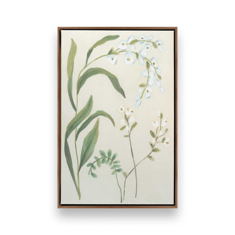 «Snowdrop Stems I» par June Erica Vess, reproduction d'art, H 32 po x l 24 po, Brun