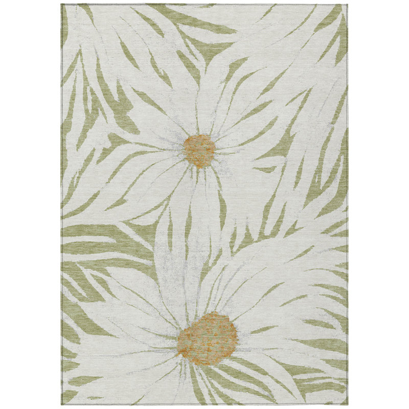 Machine Washable Indoor/Outdoor Oliveras ACN2263 Floral Rug, Rectangle 8' x 10'
