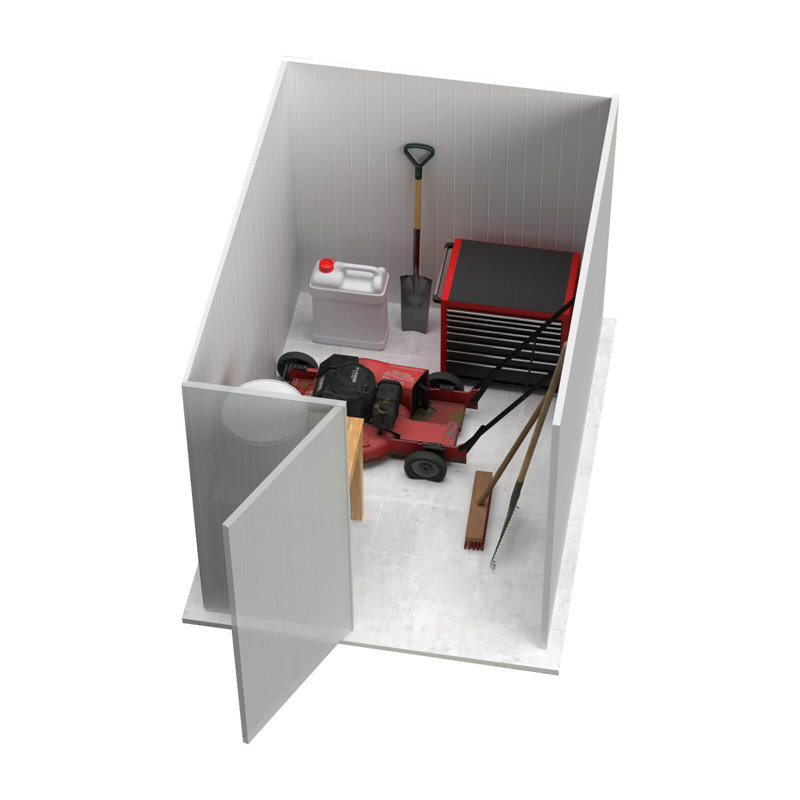 Absco 5' x 7' Gray Metal Bike Storage Shed