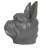 Stoneware French Bulldog Head Vase with Reactive Glaze