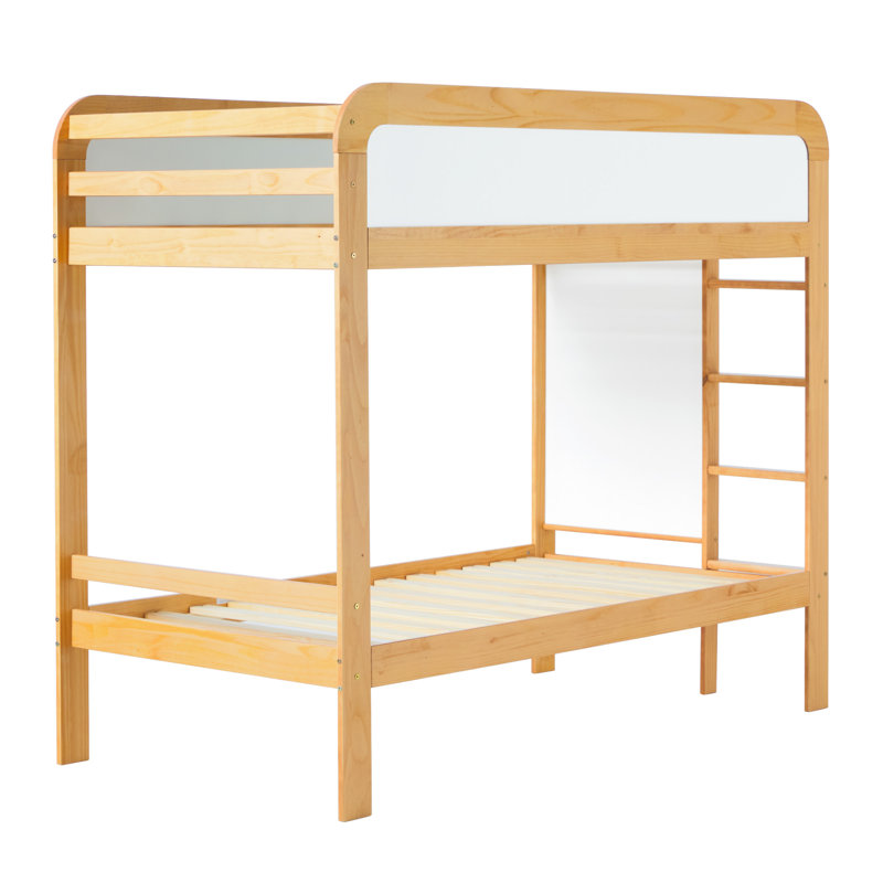 Arihaan 61.5" H Twin over Twin Solid Pine Wood Detachable Bunk Bed, Natural Pine
