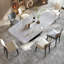 White Rectangular Colored crystal Stone with stainless steel Dining Table For Dining Room/Kitchen-226331254