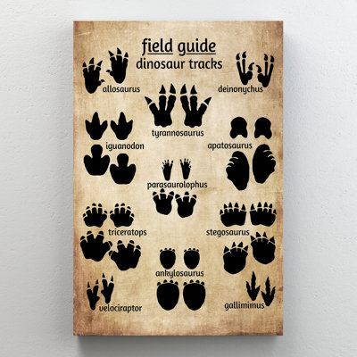 Field Guide Dinosaur Tracks, toile tendue avec châssis