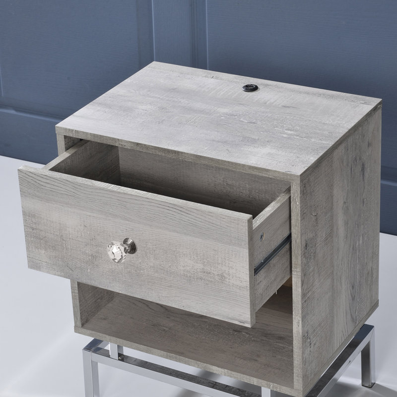Breyelle Metal End Tables, Light Gray