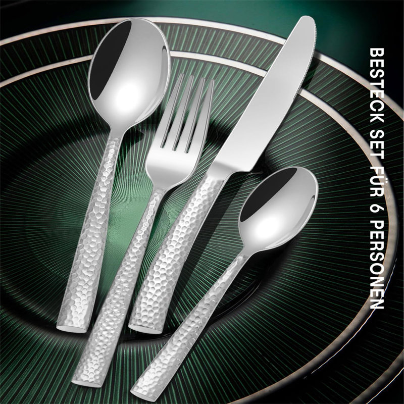 Ophelia & Co. Baford 30 Piece Stainless Steel Cutlery Set , Service for 6, Silver colors