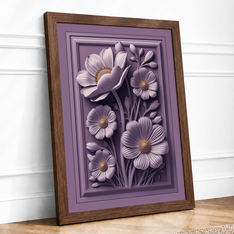 Lavender Botanica Botanical - Framed Print, A1 - 84.1 x 59.4 cm, Walnut