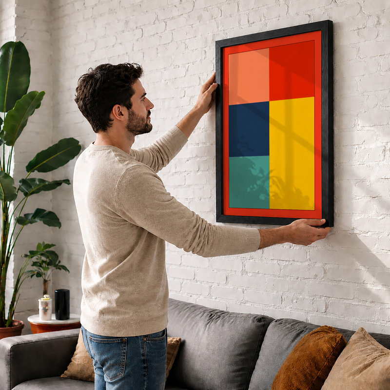 Colour Fields Geometric - Print, Black, A4 - 29.7 x 21.0 cm