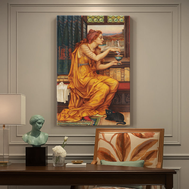 «The Love Potion», toile tendue par Evelyn De Morgan, 24 po x 36 po