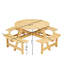 Table de pique-nique 6 personnes avec trou pour parasol et 3 bancs intégrés Ahner-121095713