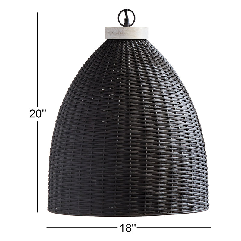 1 - Light Pendant, 92" H x 18" W x 18" D, Blackwash
