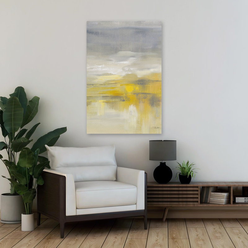 Lumière après la pluie I - Abstrait gris-crème, H 36 po x l 24 po