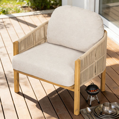 Fauteuil club d'extérieur en bois