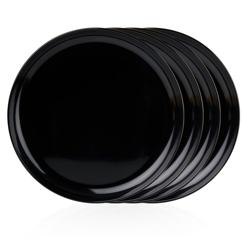 Assiette plate en mélamine Marbella, Noir