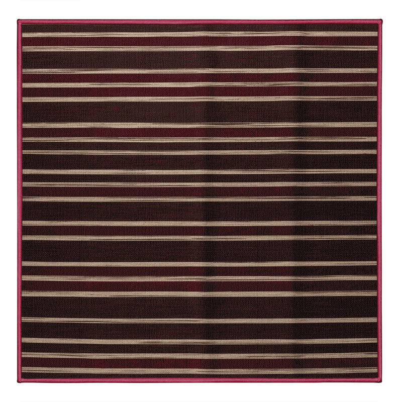 Tapis brun à rayures horizontales lavable à la machine, Rectangle 5 pi x 8 pi