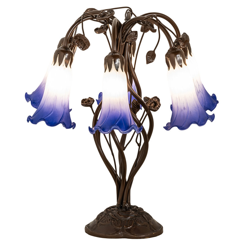 Pond Lily Table Lamp, Blue/White