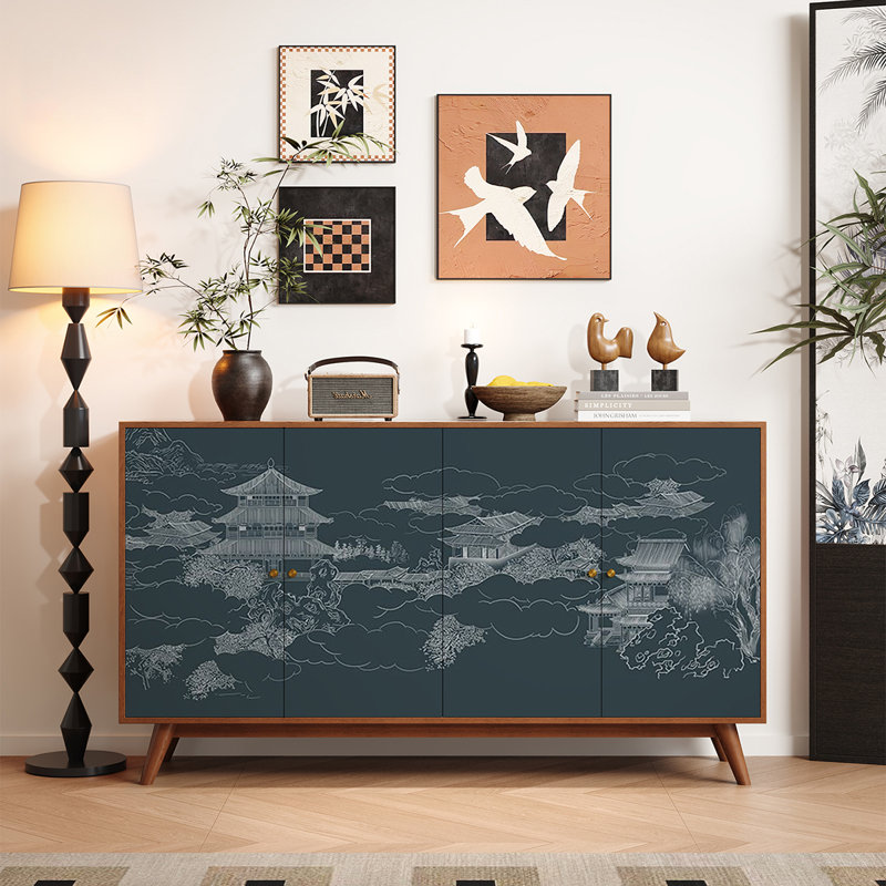 Buffet en bois massif de style chinois
