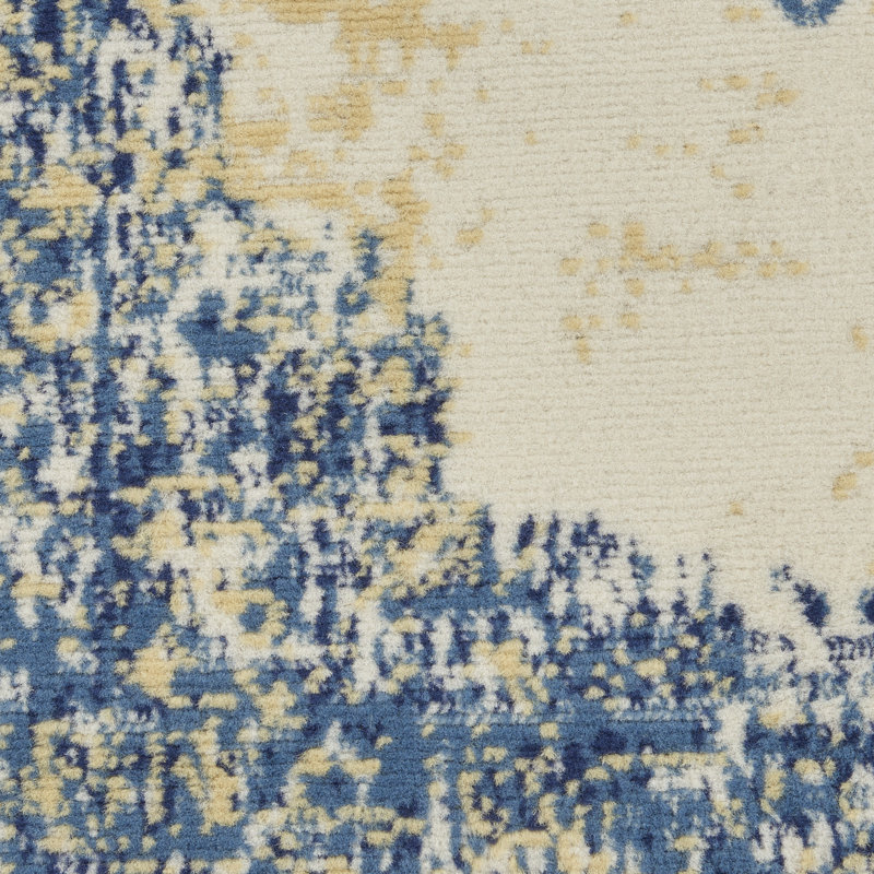 Burnie Oriental Blue/Ivory Area Rug, Runner 2' x 6'