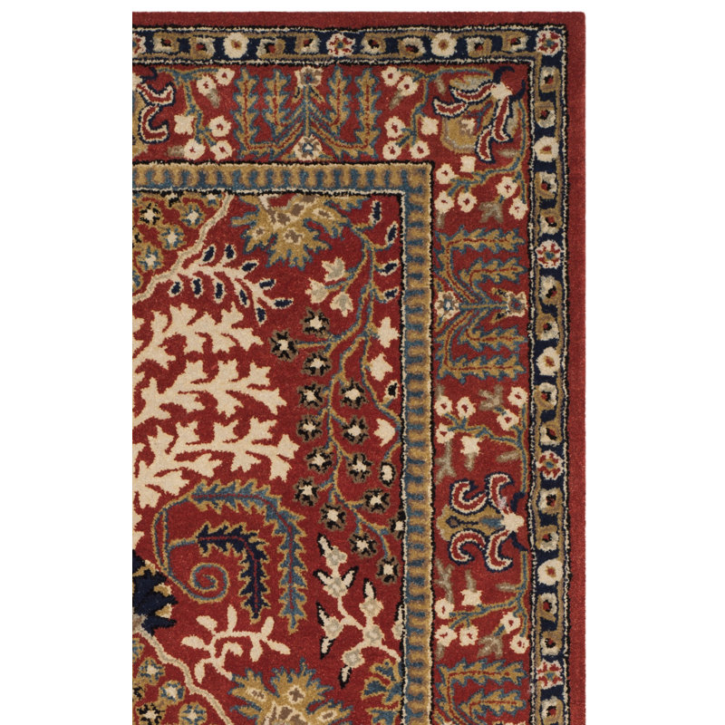 Antiquity Hand-Tufted Red Area Rug, Rectangle 5' x 8'