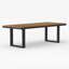 Table de salle à manger d'extérieur rectangulaire Tevara en teck et aluminium, de 6 à 8 couverts, structure résistante aux intempéries, idéale pour terrasse et jardin.-1050107507-1050104205