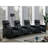 Warren Black Upholstered 4-Seater Home Theater With 3 Wedge Consoles