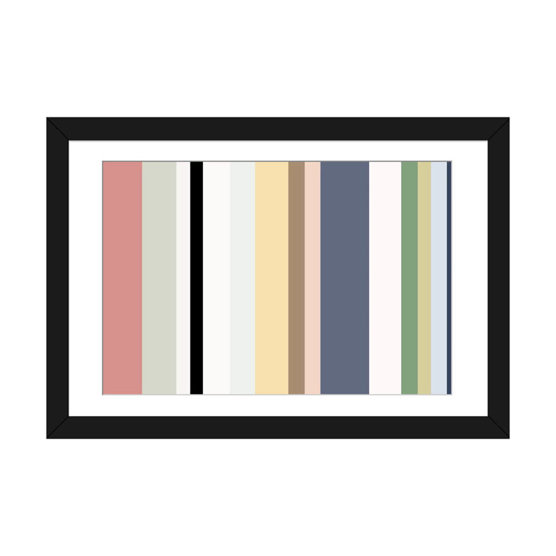 Falsterbo «Striped Baby Pastel» - Impression sur toile tendue, H 24 po x l 32 po x P 1 po, Papier d'art encadré noir, Blanc