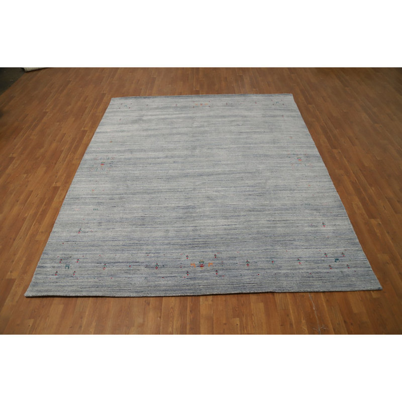 Tapis élégant de style Gabbeh 8 x 10 avec détails multicolores subtils