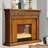 Black Solid Wood Electric Fireplace-294976583