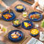 12 Pieces Kitchen Dinnerware Set, Blue Set, Stoneware Dinnerware, Plate And Straight Edge Bowl Set For 4 Person-1921503190