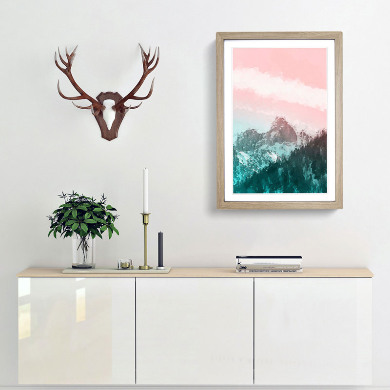 Cloud Stripe over the Mountains in Abstract - Picture Frame Graphic Art Print, Oak Framed, 48cm H x 36cm W x 2cm D