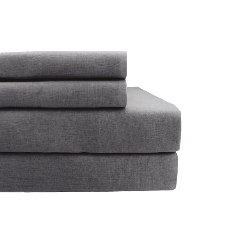 Brima 100% Linen - Set of 2, Dark Gray, King