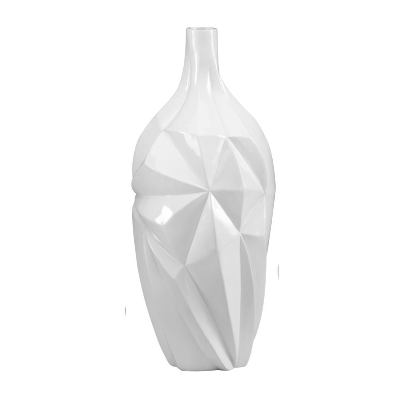 Glacier Handmade Ceramic / Porcelain Table Vase, 16" H x 9" W x 9" D