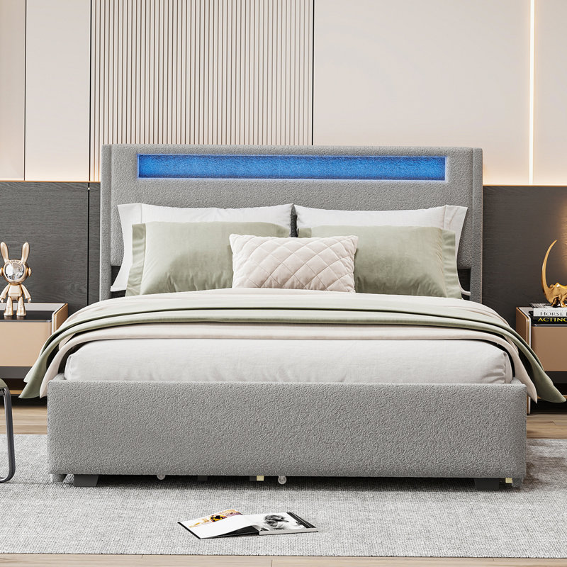 Jomana Upholstered Bed, Queen, Grey